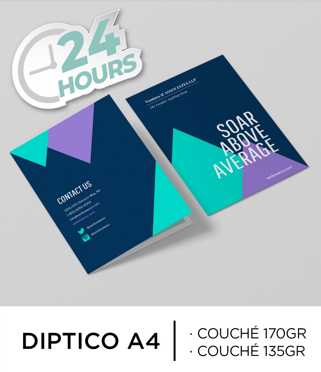 Dípticos A4 en 24 horas