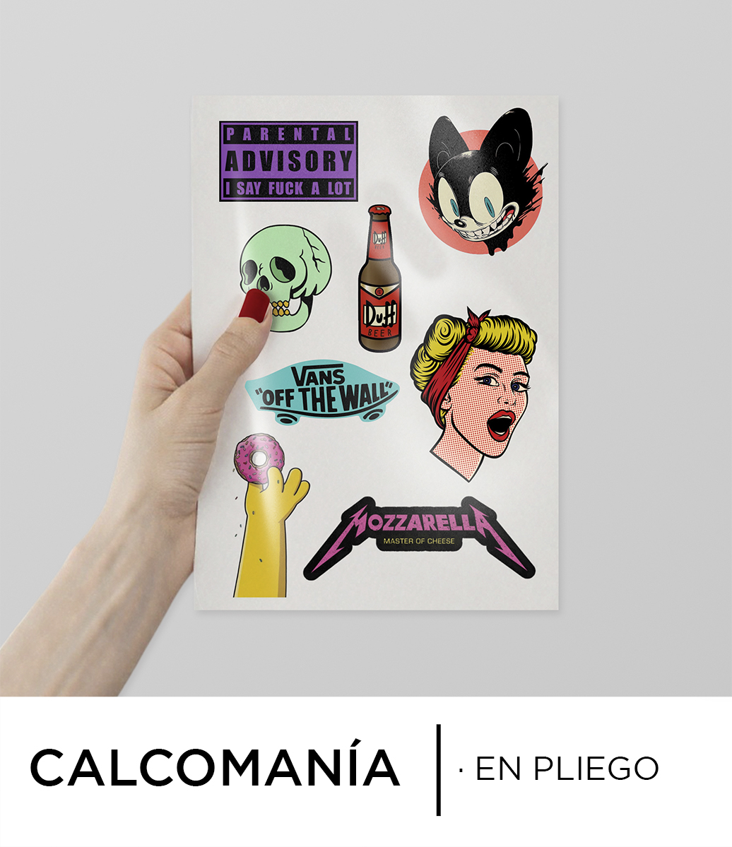 Calcomanías en Pliego