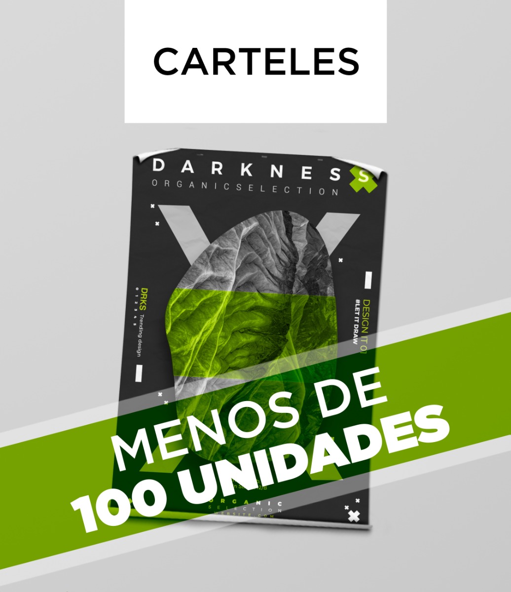 Carteles publicitarios menos de 100 unidades