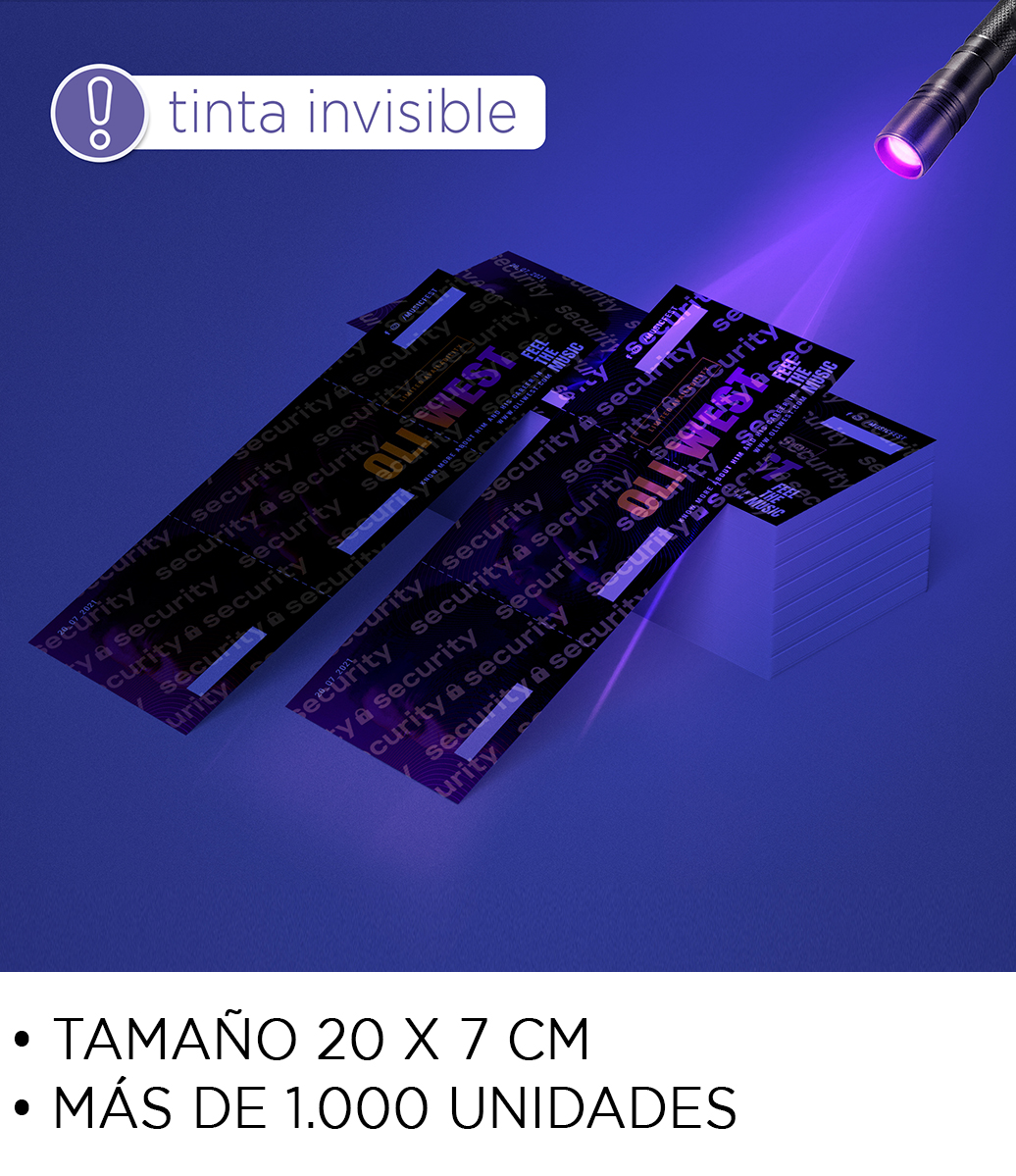 Entradas para Eventos 3 numeradores más de 1.000 unidades con tinta invisible