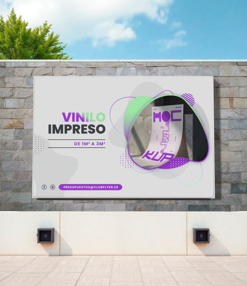 VINILO IMPRESO DE 1m2 a 3 m2