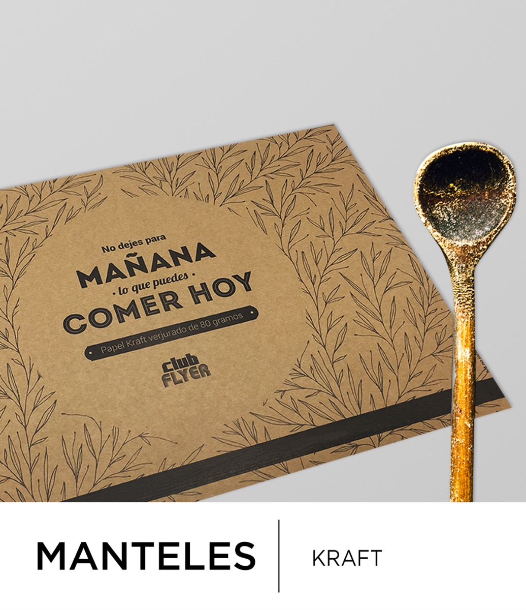 Imprimir manteles de papel para restaurantes.