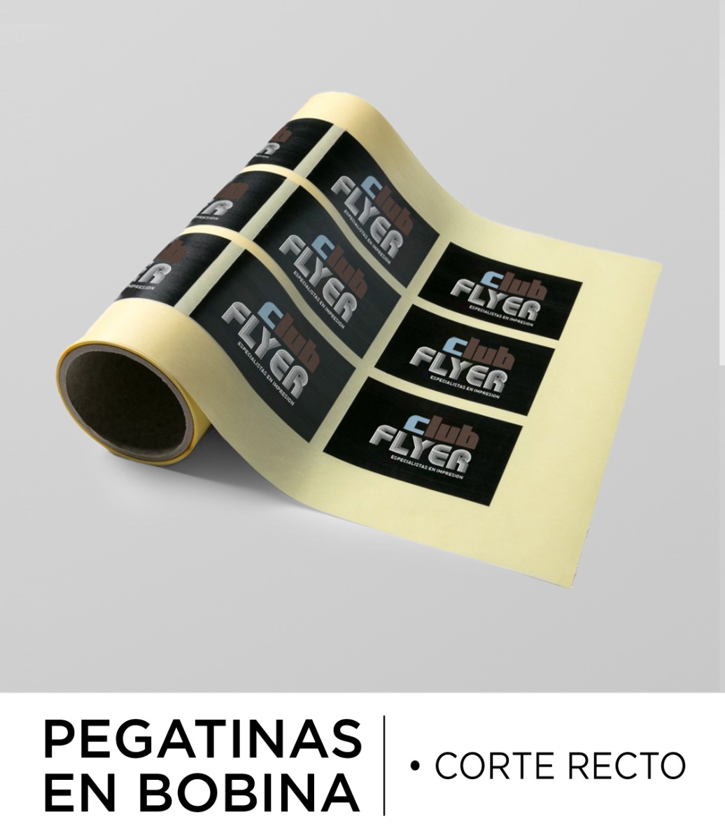 Pegatinas en Bobina corte recto