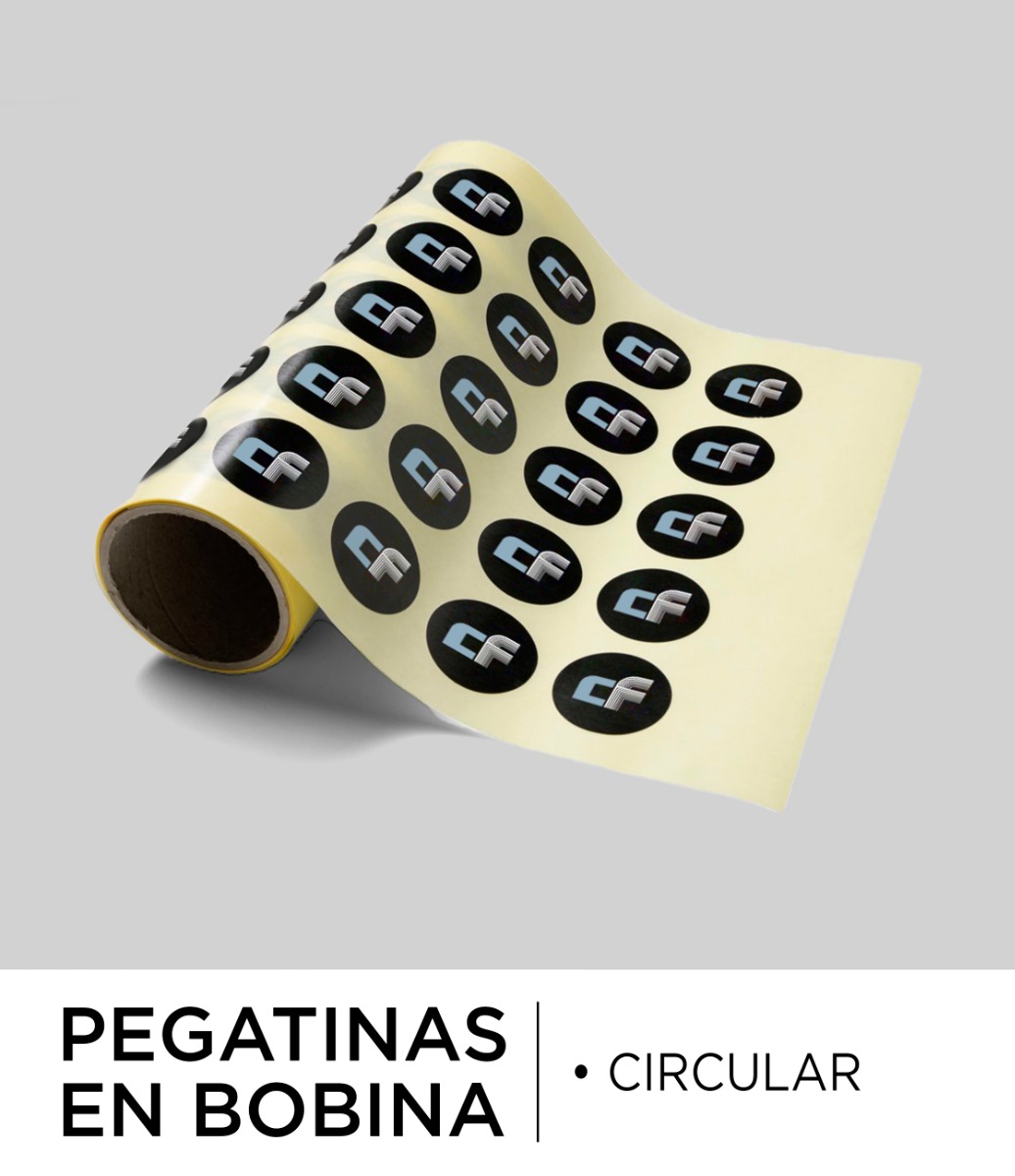 Pegatinas en bobina circulares