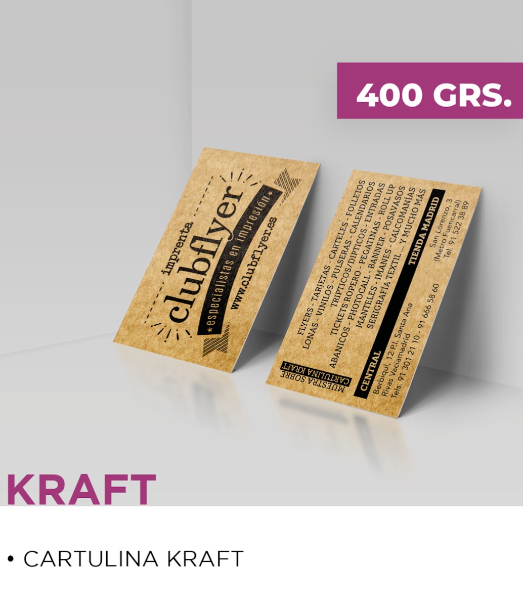 Tarjetas Kraft