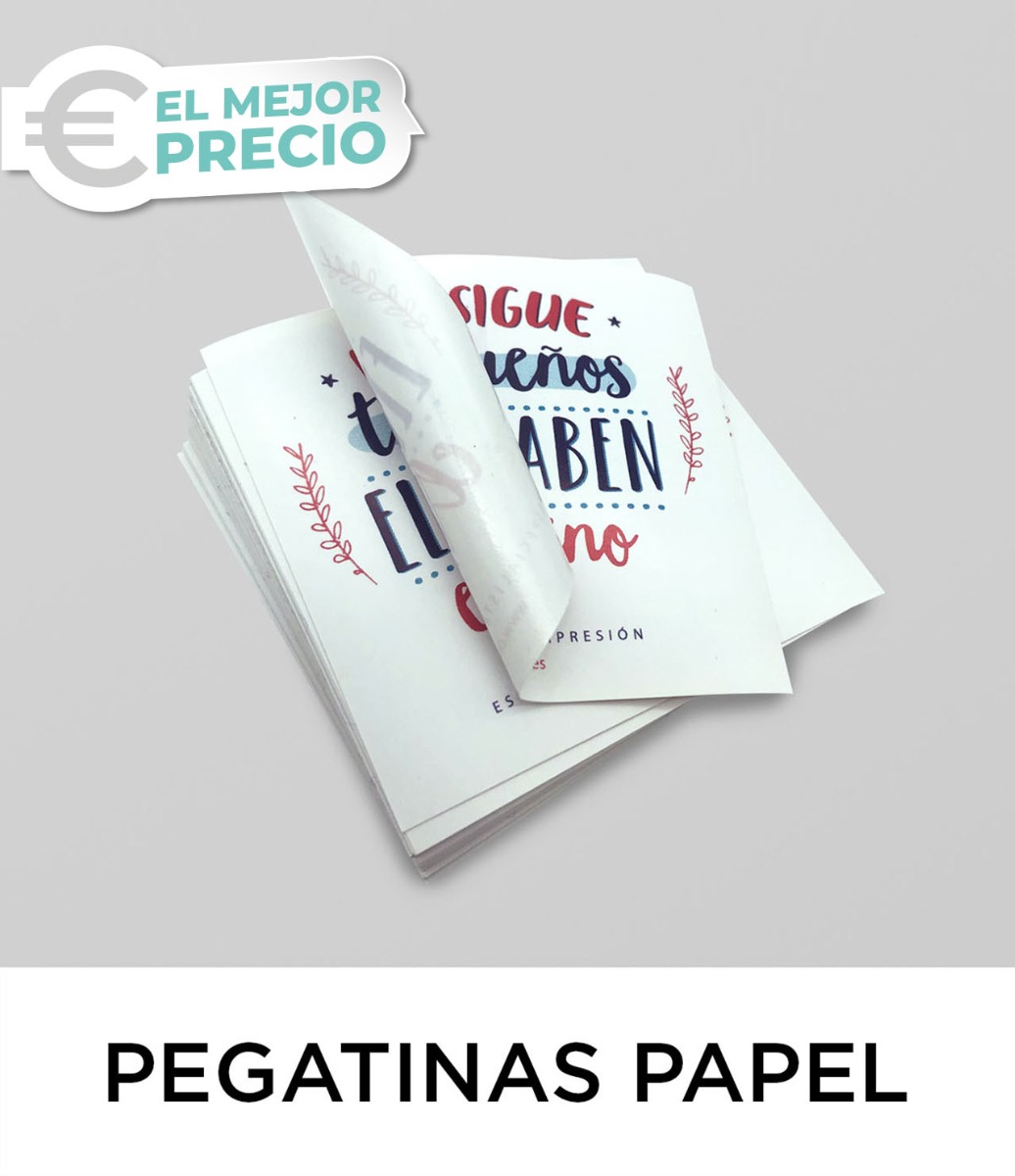 PEGATINAS DE PAPEL PERSONALIZADAS AL MEJOR PRECIO