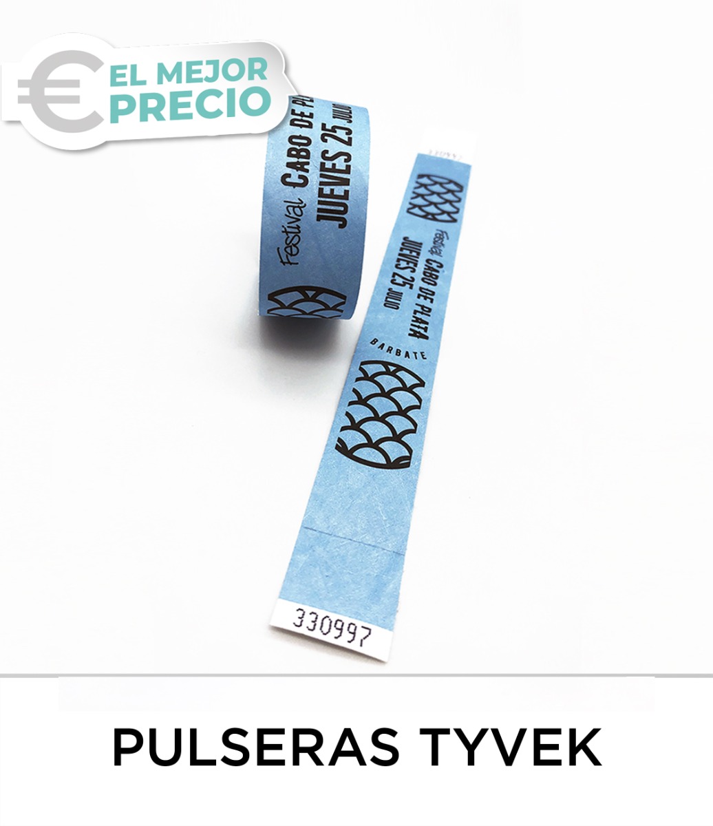 PULSERA TYVEK 25 MM TINTA NEGRO