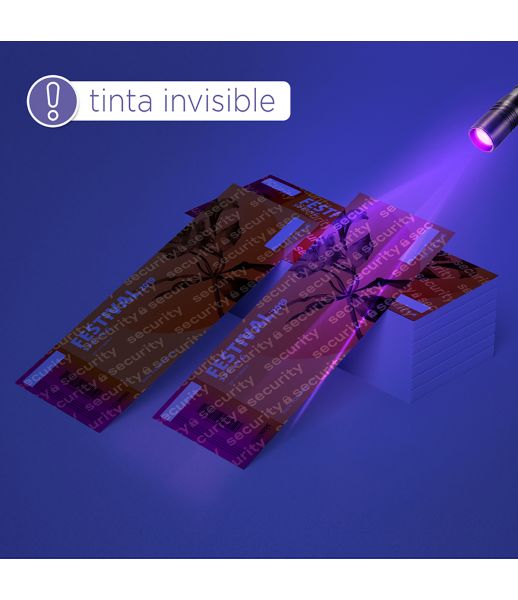 Entradas Eventos más de 1.000 unidades con tinta invisible