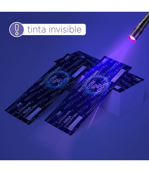 Entradas para Eventos menos de 1.000 unidades con tinta invisible
