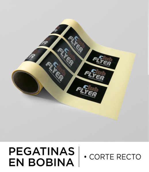 Pegatinas bobina corte recto