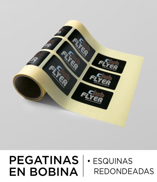 Pegatinas bobina esquinas redondeadas