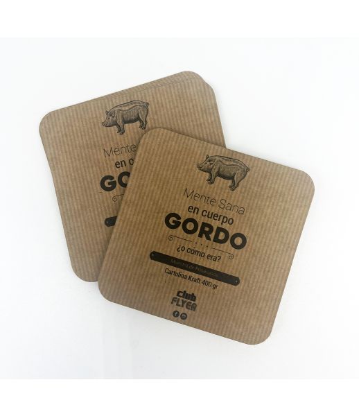 Posavasos en Kraft Cuadrados
