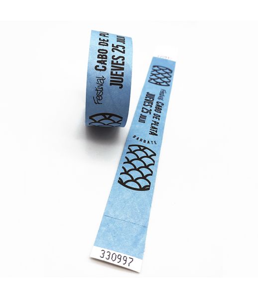 Pulseras Tyvek (25 mm) tinta negro