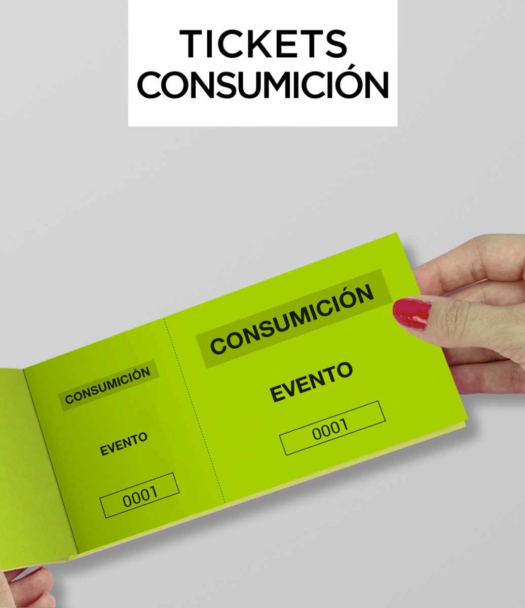 Impresión tickets de consumición 10x5 - Imprenta Joscar